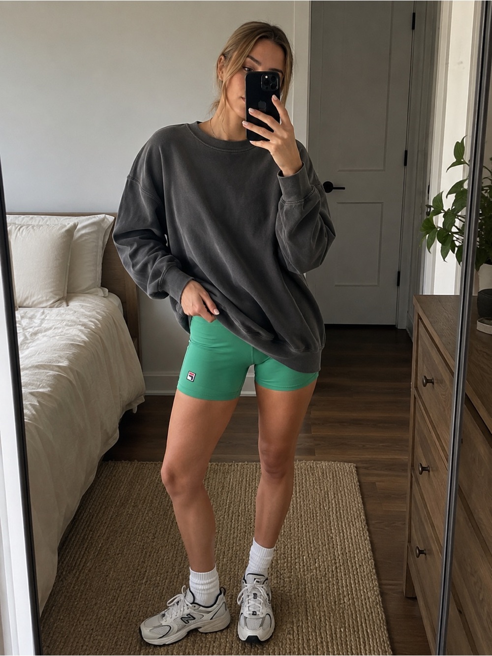 NWT Fila x Hailey Bieber Green Biker Shorts